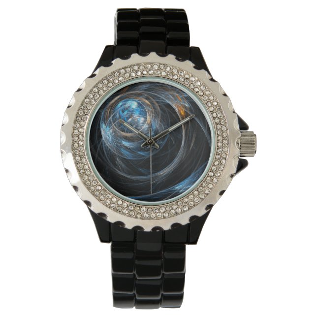 Over de hele wereld Abstracte kunst Horloge (Voorkant)