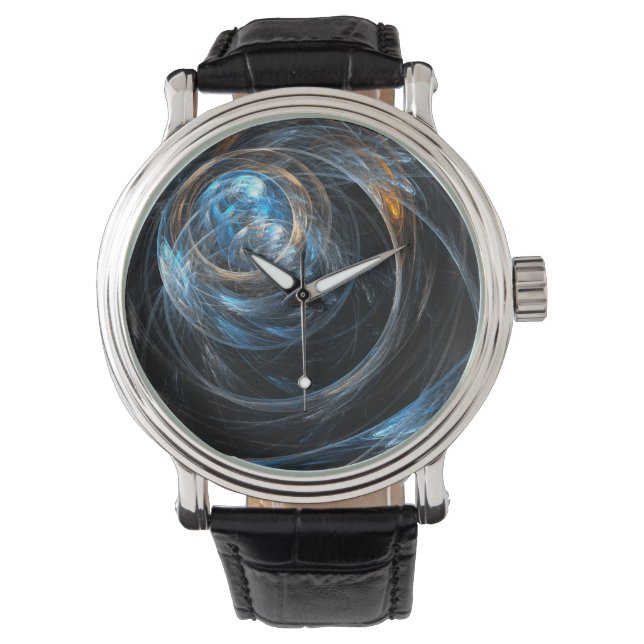 Over de hele wereld Abstracte kunst Horloge (Voorkant)