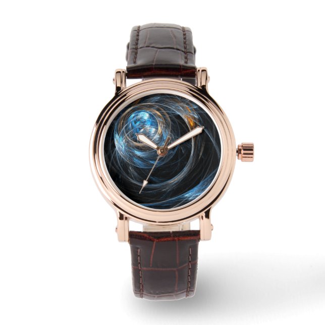 Over de hele wereld Abstracte kunst Horloge (Voorkant)