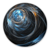 Over de hele wereld Abstracte kunst Keramische Knop (Voorkant)