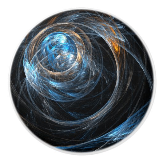 Over de hele wereld Abstracte kunst Keramische Knop (Voorkant)