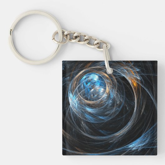 Over de hele wereld Abstracte kunst Sleutelhanger (Voorkant)