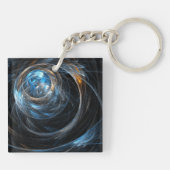 Over de hele wereld Abstracte kunst Sleutelhanger (Achterkant)