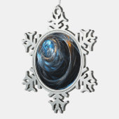 Over de hele wereld Abstracte kunst Tin Sneeuwvlok Ornament (Rechts)