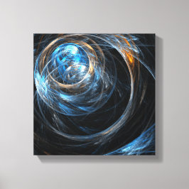 Over de hele wereld Abstracte kunst zwart-wit Canvas Afdruk