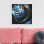 Over de hele wereld Abstracte kunst zwart-wit Canvas Afdruk (Insitu (Woonkamer))