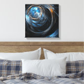 Over de hele wereld Abstracte kunst zwart-wit Canvas Afdruk (Insitu (Slaapkamer))