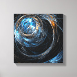 Over de hele wereld Abstracte kunst zwart-wit Canvas Afdruk
