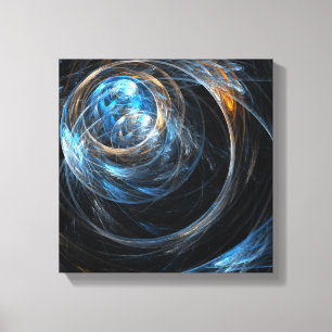 Over de hele wereld Abstracte kunst zwart-wit Canvas Afdruk