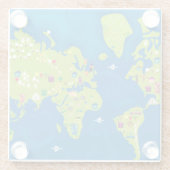 Over de hele wereld glazen onderzetter (Achterkant)