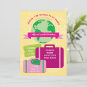 Over de hele wereld in 90 jaar uitnodiging (Staand voorkant)