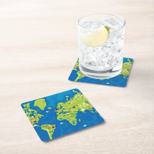 Over de hele wereld kartonnen onderzetters (Insitu)