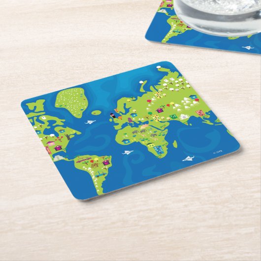 Over de hele wereld kartonnen onderzetters (Schuin)