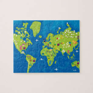 Over de hele wereld legpuzzel