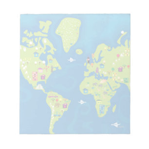 Over de hele wereld notitieblok