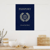 over de hele wereld : paspoort poster (Keuken)