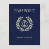 over de hele wereld : paspoort uitnodiging briefkaart (Voorkant)