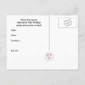 over de hele wereld : paspoortpagina uitnodiging briefkaart (Achterkant)