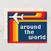 over de hele wereld retro - strepen (Voorkant / Achterkant)