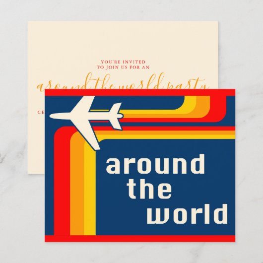 over de hele wereld retro - strepen (Voorkant / Achterkant)