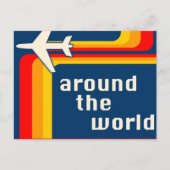 over de hele wereld retro - strepen briefkaart (Voorkant)