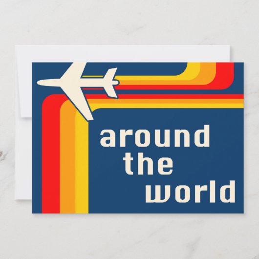 over de hele wereld retro - strepen kaart (Voorkant)