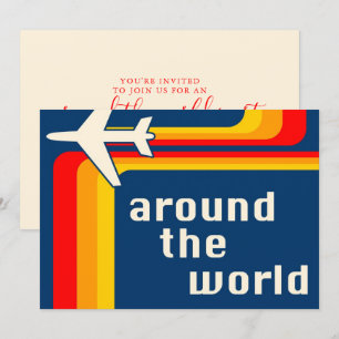 over de hele wereld retro - strepen kaart