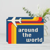 over de hele wereld retro - strepen kaart (Staand voorkant)