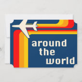 over de hele wereld retro - strepen kaart (Voorkant)