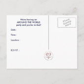 over de hele wereld : retrorstripes uitnodiging briefkaart (Achterkant)