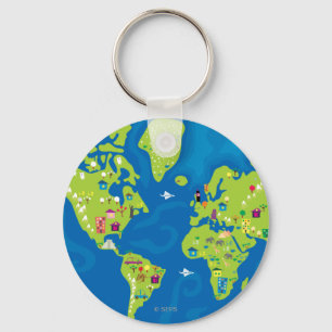 Over de hele wereld sleutelhanger