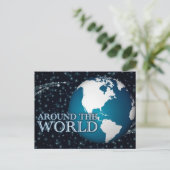 over de hele wereld : starshine uitnodiging briefkaart (Staand voorkant)