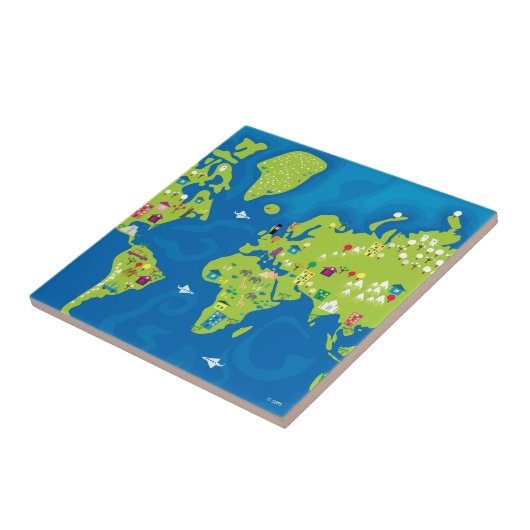 Over de hele wereld tegeltje (Zijkant)