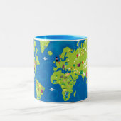 Over de hele wereld tweekleurige koffiemok (Center)