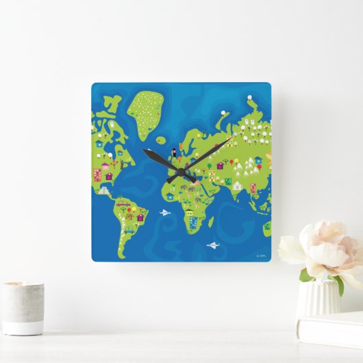 Over de hele wereld vierkante klok (Huis)