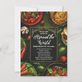 Over de hele wereld Vrijgezellenfeest Lunch Diner Kaart