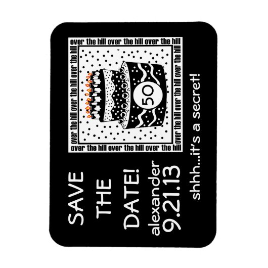 Over de heuvel bewaar de datum magneet (Verticaal)