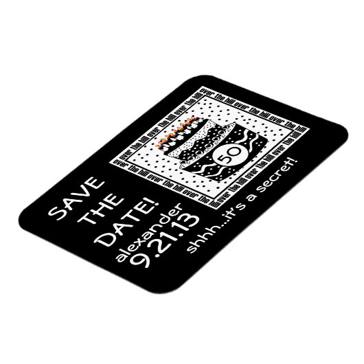 Over de heuvel bewaar de datum magneet (Linkerzijde)