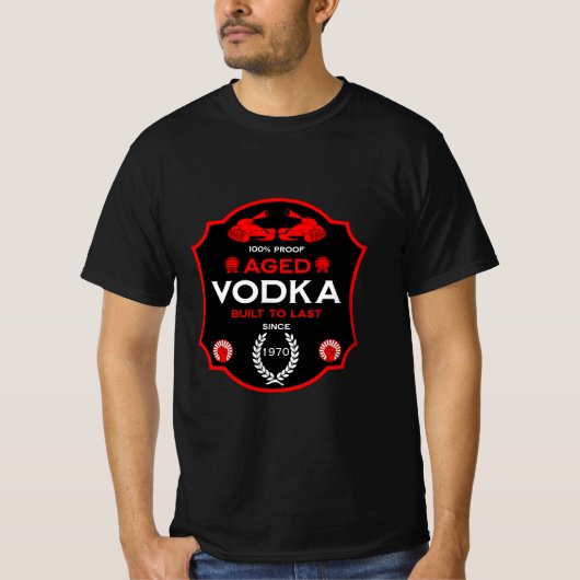 Over de heuvel bij 30 wodka drinker t-shirt (Voorkant)