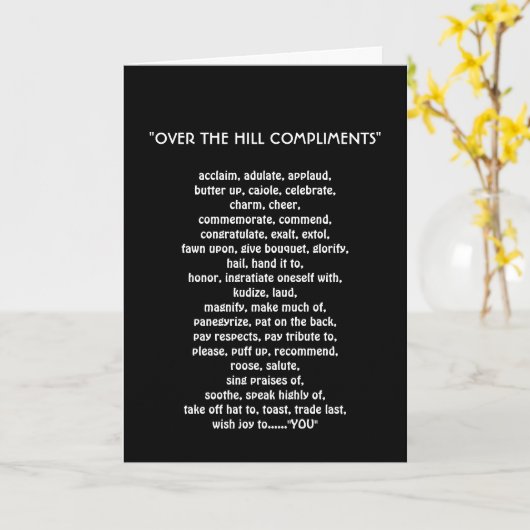 OVER DE HEUVEL COMPLIMENTEN KAART (Gele Bloem)