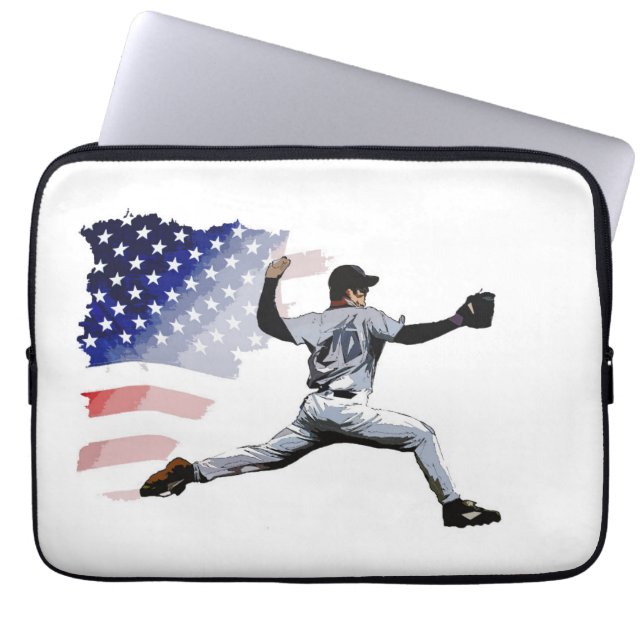 Over de heuvel - honkbalpitcher en de Amerikaanse  Laptop Sleeve (Voorkant)