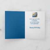 Over de heuvel, leuke oude verjaardag kaart (Binnen)