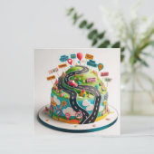 OVER DE HEUVEL LEUKE VERJAARDAGSTAART KAART (Staand voorkant)