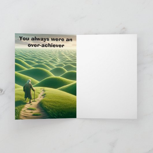 Over de heuvel, Overachiever! Feestdagen Kaart (Binnen)