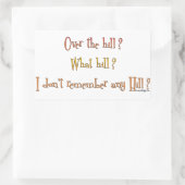 Over de heuvel? rechthoekige sticker (Tas)