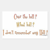 Over de heuvel? rechthoekige sticker (Voorkant)
