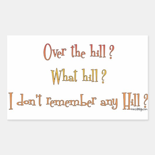 Over de heuvel? rechthoekige sticker (Voorkant)