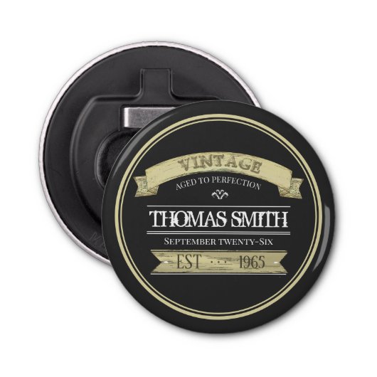 Over de heuvel: Verblijfsdag Rustic Persoonlijk ca Button Flesopener (Voorkant)