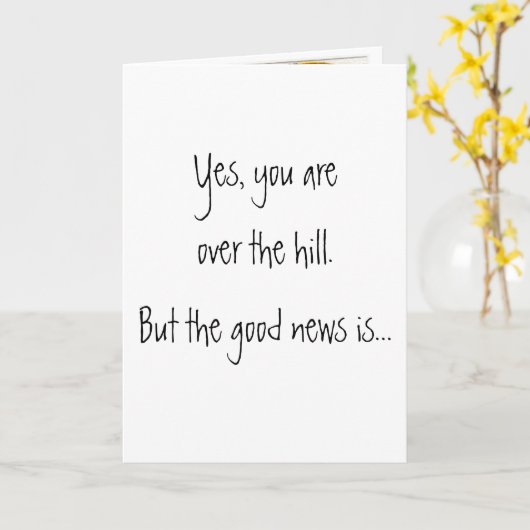 Over de heuvel - Verjaardag Kaart (Gele Bloem)