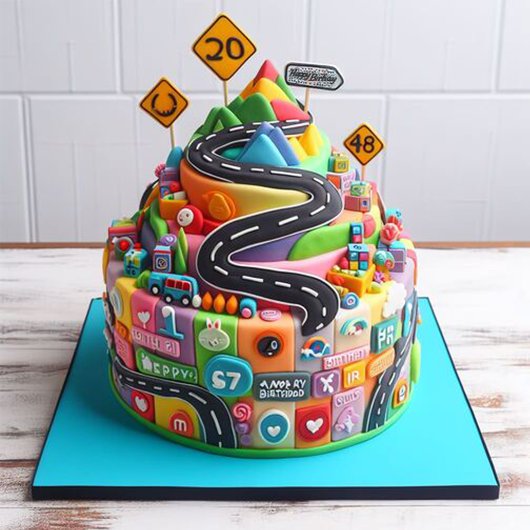 OVER DE HEUVEL VERJAARDAGSTAART KAART